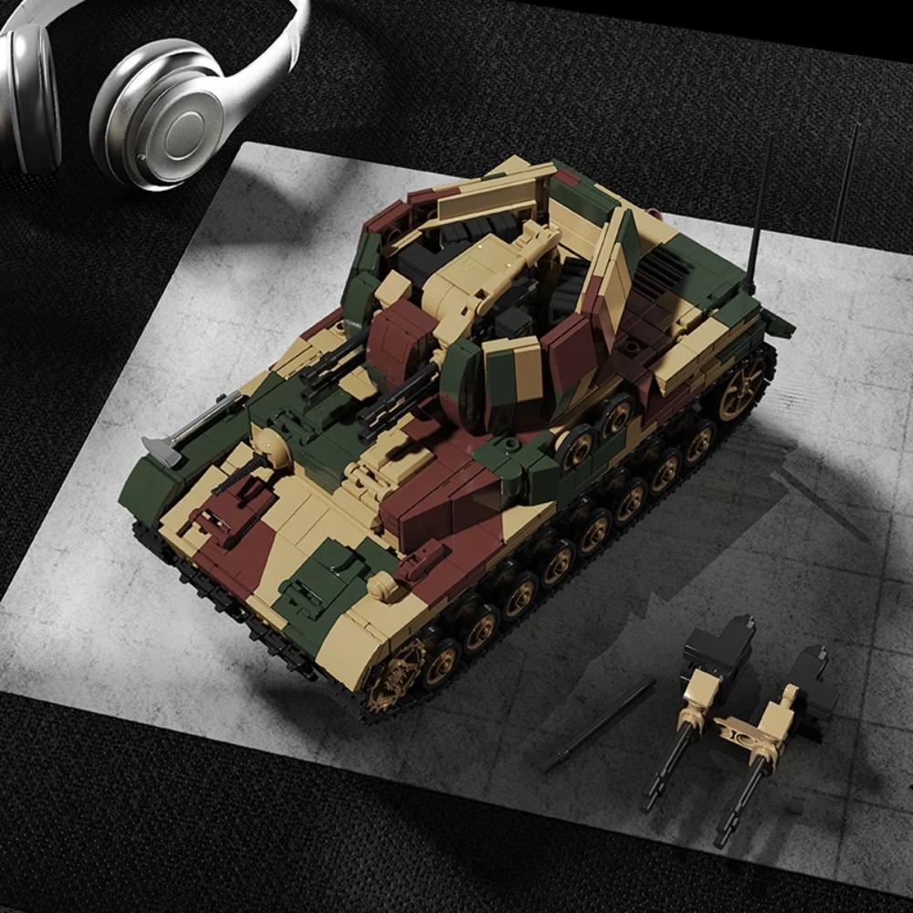 Конструктор DIY Немецкий Flakpanzer IV Wirbelwind 1474 детали MOC Танк-зенитка времен Второй мировой войны Модель из кубиков Игрушка-конструктор Подарок для взрослых