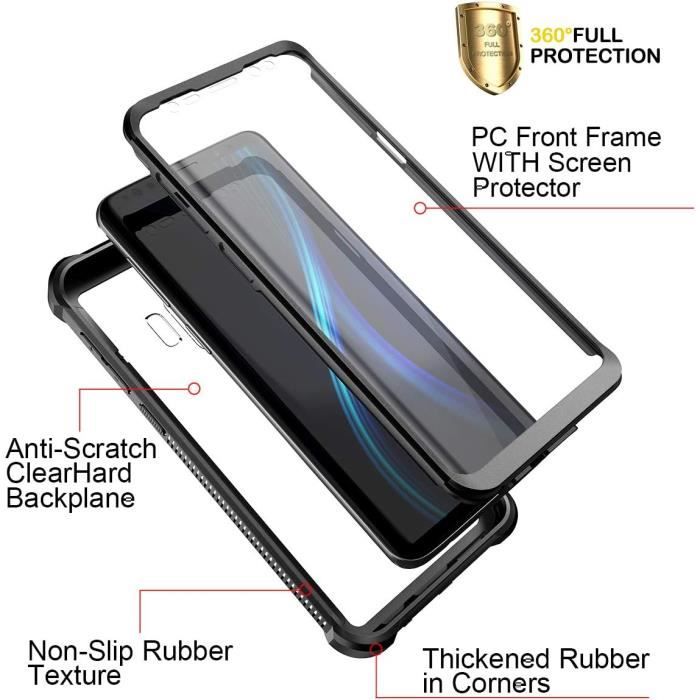 Coque pour Samsung Galaxy S9 - DEXNOR - Noir - Protection intégrale 360° - Antichoc - Étanche à la poussière