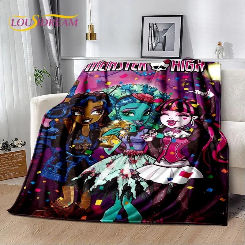 Мягкие одеяла с героями мультфильмов Monster High Draculaura Vampire, сохраняющие тепло, удобные для пикника, кровати, дивана, дома, спальни, детей