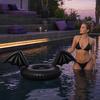 Inflatable Pool Float Creative Bat Wings Decor Black Thickened PVC Swim Ring