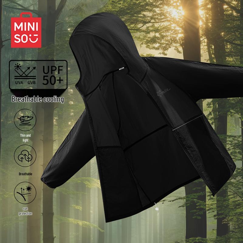 MINISO Мужская летняя куртка с капюшоном и защитой от УФ-излучения