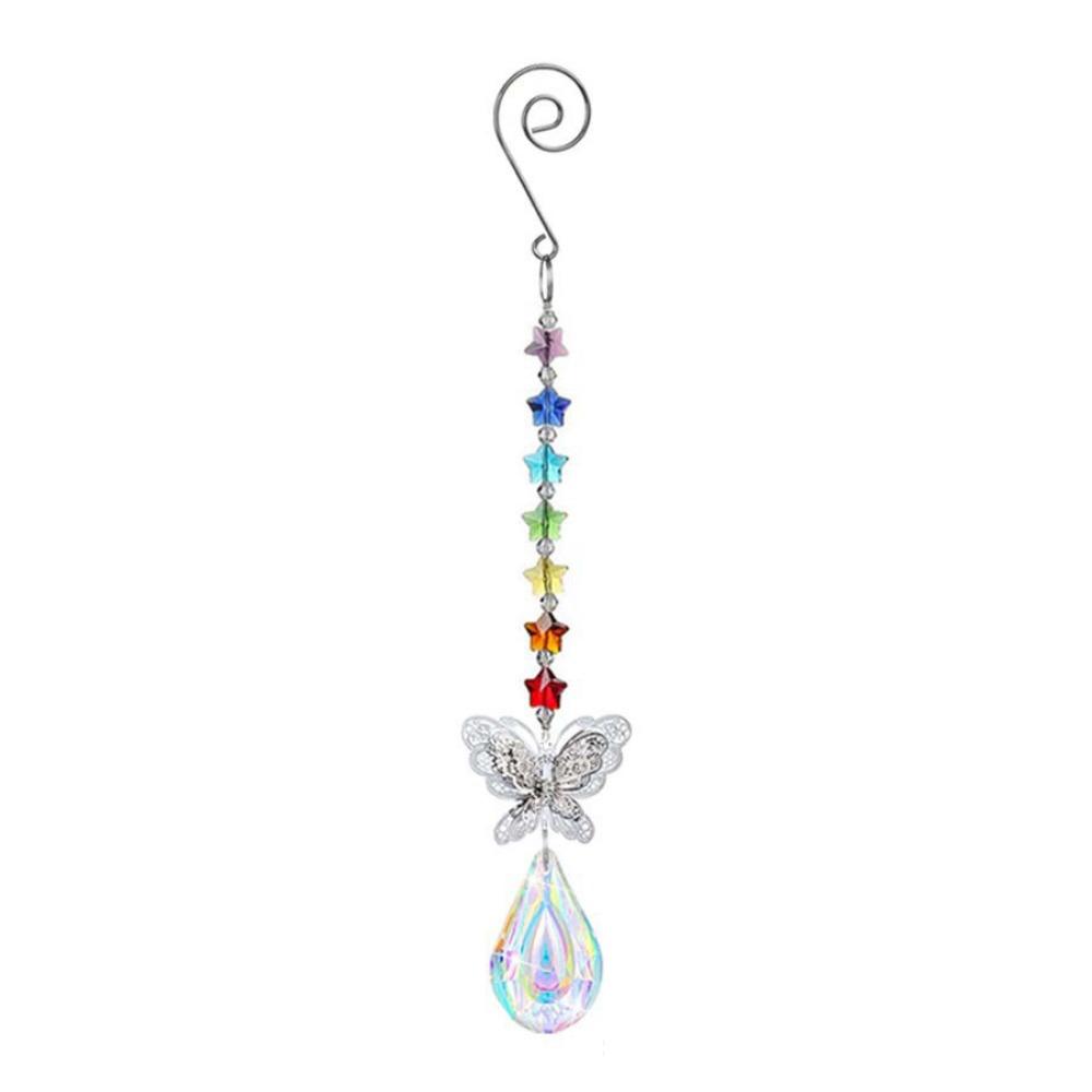 Handmade Butterfly Prism Pendant Exquisite Window Hanging Suncatchers Decor Accessories