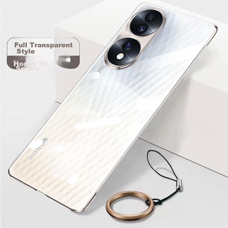 Bare Phone FeelCase for Honor 70 Pro, Ultra-Thin Fully Transparent Borderless Hard, Shockproof Simple Design for Women And Me