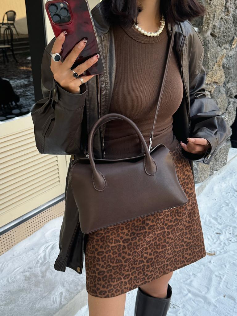 Новая сумка-тоут из кожи, женская мода, ретро-портфель, кожаная сумка подмышкой, большая вместимость, сумка на плечо для поездок на работу