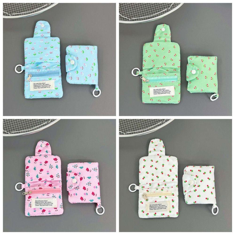 Floral Print Small Makeup Lipstick Bag Cherry Mini Cloth Storage Bag  Students