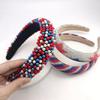 Широкий Женский Девичий Звездный Флаг Губка Стразы Мягкая Повязка на Голову Пластиковый Ободок День Независимости Взрослые Аксессуары для Волос