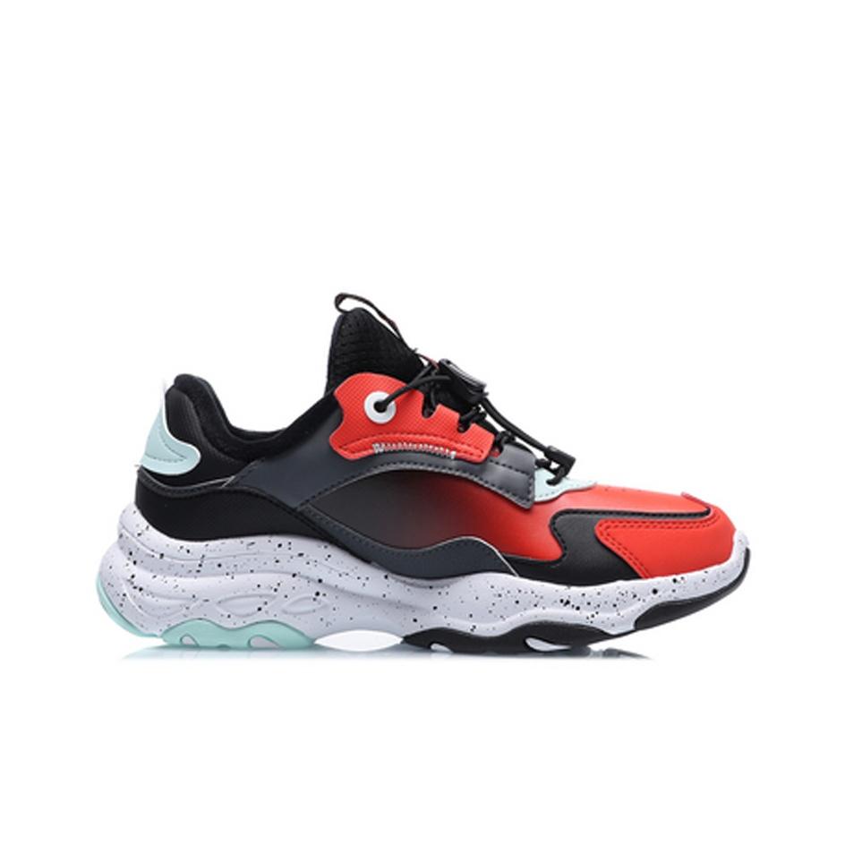Li Ning Детские флисовые повседневные спортивные кроссовки Детские кроссовки Черный Красный YKCQ224-21