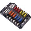 Fuse Box Holder 12V 32V Plastic Cover Fuse Box M5 Stud With LED Indicator Light 6 Ways 12 Ways Blade For Auto Car Boat Marine
