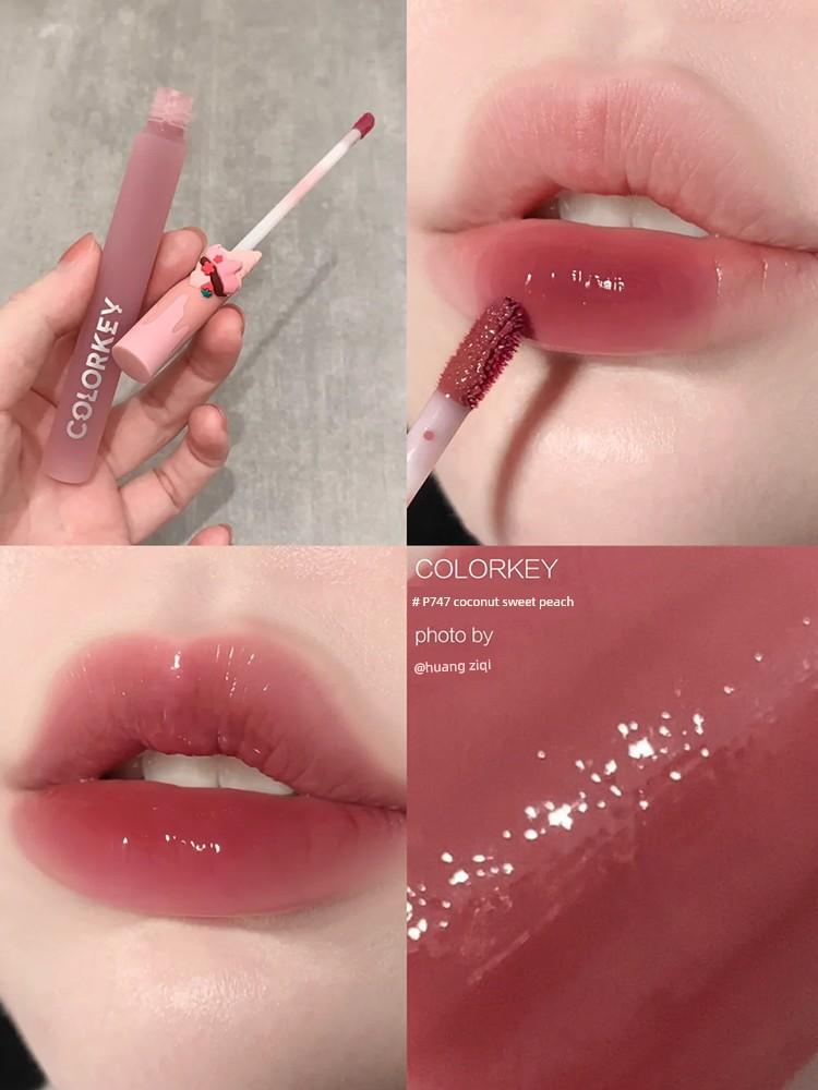 Colorkey Ice Cream Lip Glaze Dessert Black Mirror Lip Gloss Mirror Lip Gloss Water Mist Lipstick Colorkey