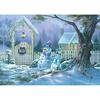 5D DIY Полный дрель Круглый Алмазная картина Мозаика Снеговик Пейзаж Вышивка Наборы для вышивки крестом
