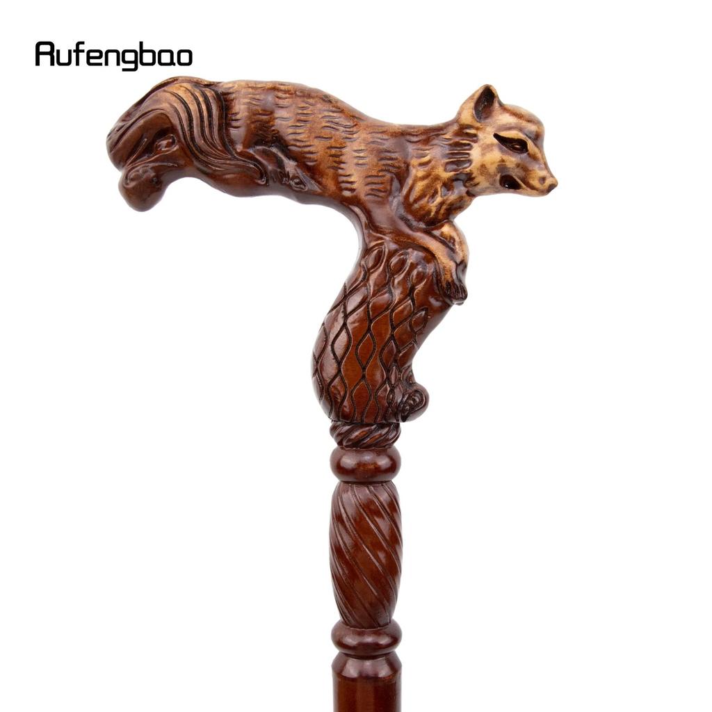 Лиса коричневая деревянная модная трость декоративная вампирская косплей вечеринка деревянная трость Хэллоуин булава палочка 93 см