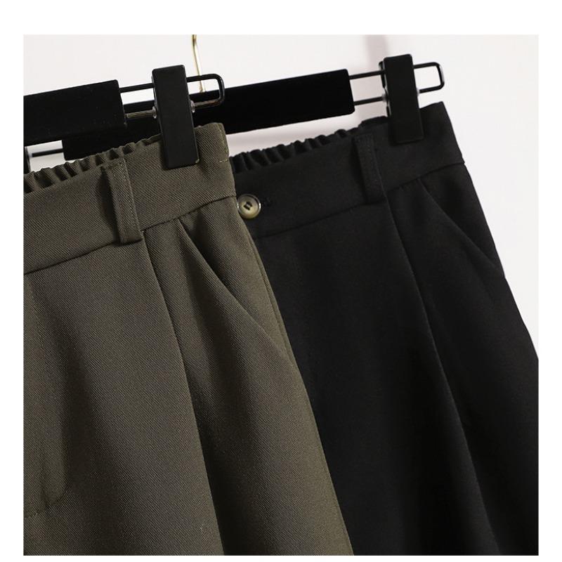 DIMANAF 2025 Большие размеры Осенние длинные брюки женские однотонные шаровары с высокой талией костюмные брюки повседневные свободные брюки новые большие размеры