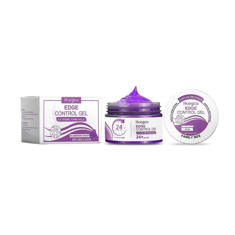 Hoegoa Purple Acai Berry Hair-Styling Gel Bangs Broken Hair Natural Shaping Long-Lasting Soft Manic Gel