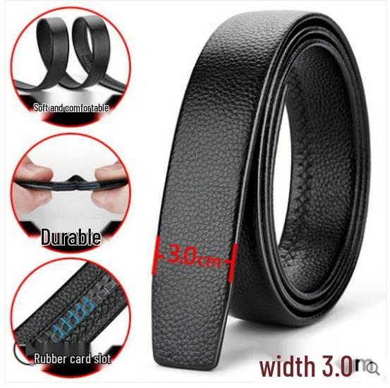 Мужской безголовый ремень из натуральной кожи с автоматической пряжкой - Модный для деловой и повседневной носки