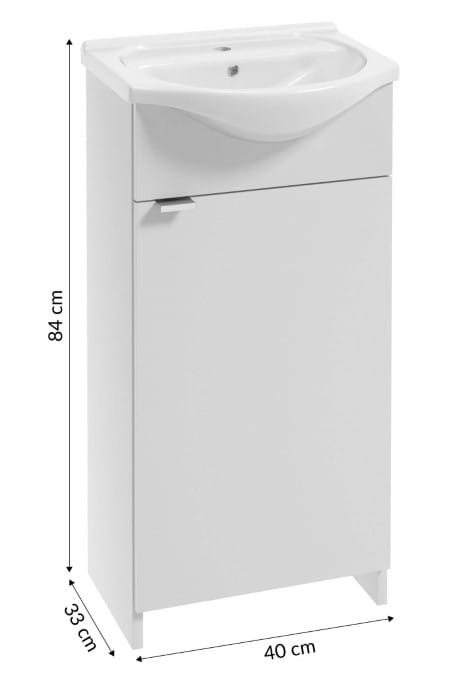 Kredo Free-Standing Bathroom Cabinet with Sink 40
