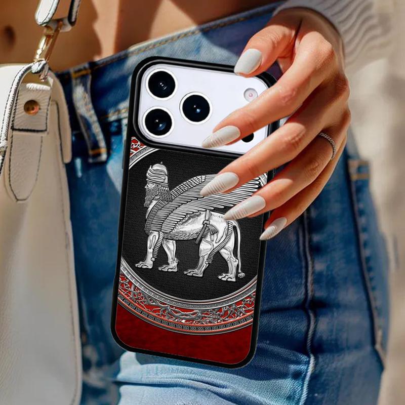 Чехол для телефона с ламассу, ассирийским крылатым львом, для iPhone 17 Air 14 15 13 12 Max, чехол для Apple 14 15 16 16e 11 Pro Max Plus Coque