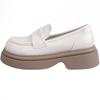 Белые туфли на платформе в ретро-британском стиле с круглым носком, женские кожаные туфли 2025 года, новые летние универсальные туфли-лоферы с одной педалью