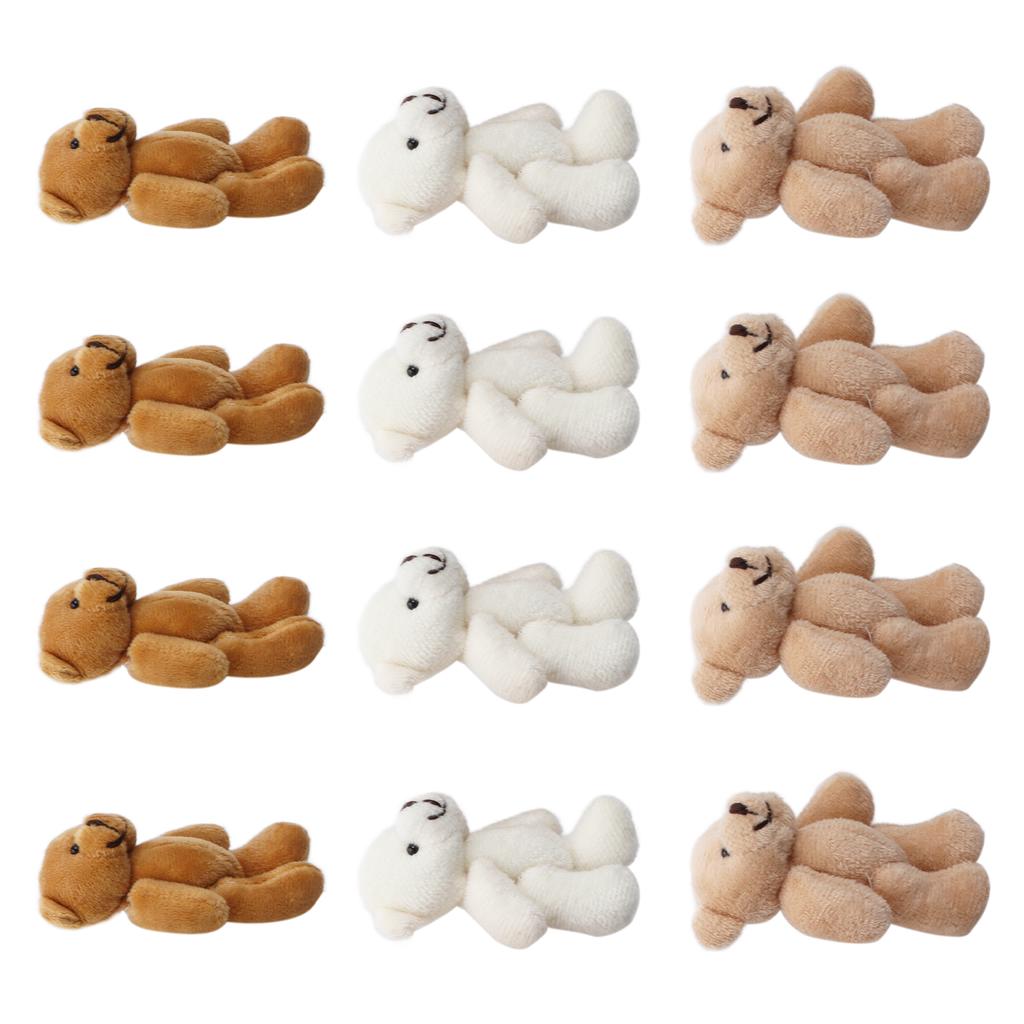 12 Pcs Mini Stuffed Bears Comfortable Soft Cute Mini Teddy Plush Toy for Wedding Birthday