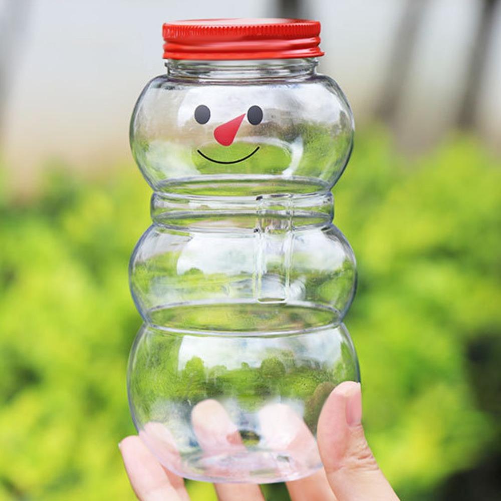 500 мл Рождественские банки для конфет Рождественская бутылка для хранения закусок в форме снеговика