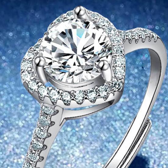 Женское кольцо в форме сердца с кубическим цирконием, ювелирные изделия, блестящее кольцо на палец для свадебной вечеринки, выпускного вечера