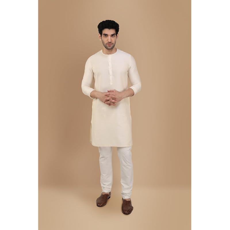 Мужская хлопковая курточка Manyavar (MK50102-302-XL_Кремовый_42)