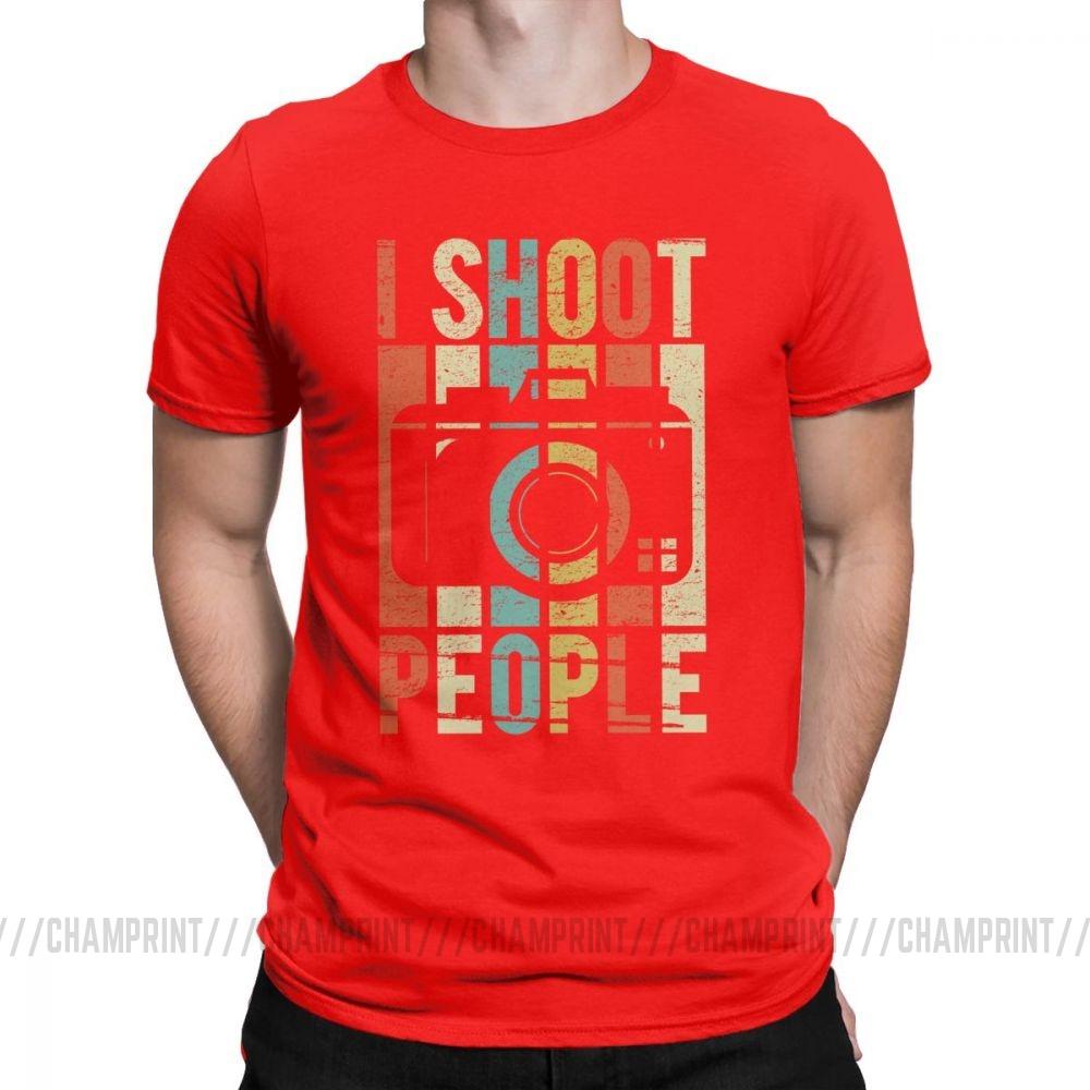 Мужская винтажная футболка с принтом 'Shoot People Photographer' Новинка 100% хлопок Футболка с коротким рукавом T