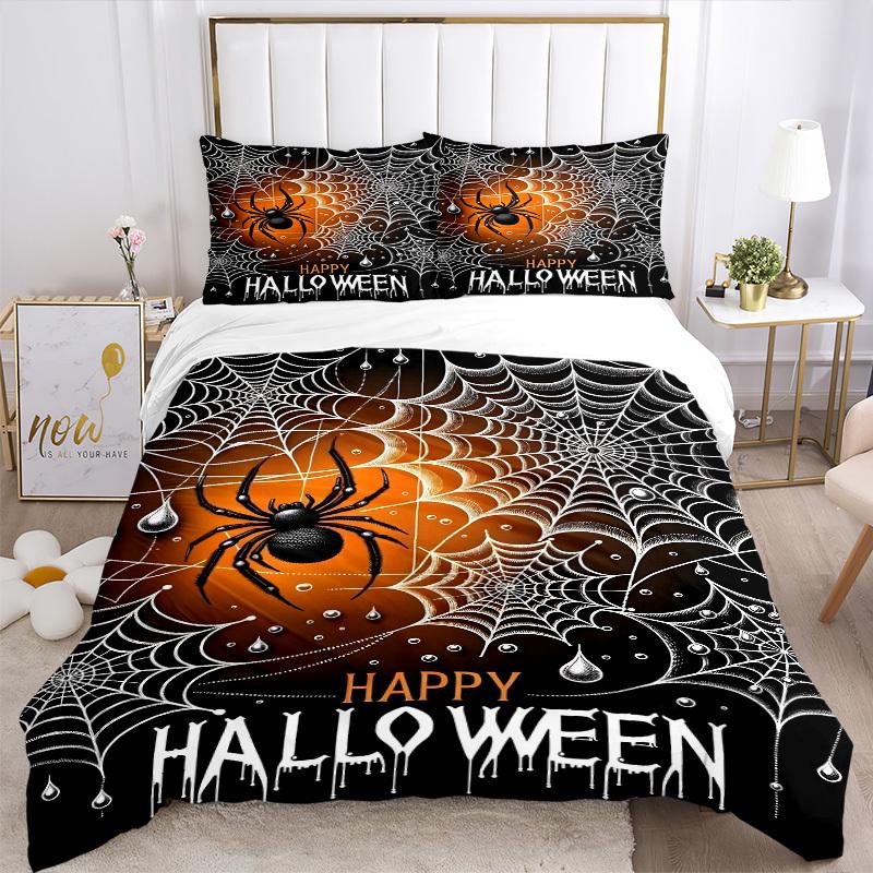 3pcs Spider Web Duvet Cover Set - Includes 1 Duvet Cover and 2 Pillowcases, No Quilt Core, All-Season Home Decor yy251111028