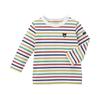 Miki New Boys' Pure Cotton Thin Long-Sleeve Striped T-Shirt Children's Three-Quarter Sleeve Girls' Clothing Summer Baby Top