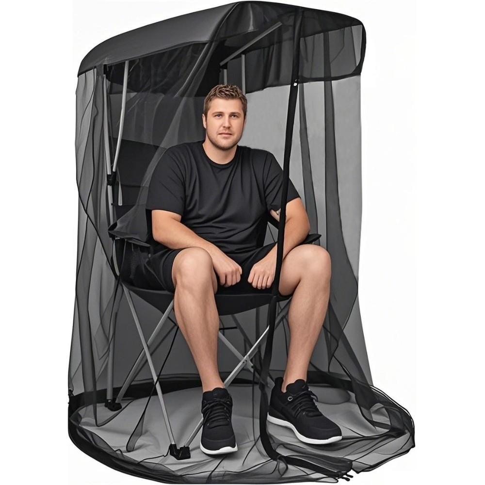 Foldable Design Chair Use Mosquito Net Zipper Opening Mesh Tent Insect Shield Net Camping