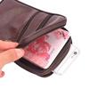 Men's Genuine Leather Waist Pack Bag Double Zipper Cell Mobile Phone Case Coin Purse Pocket Pouch