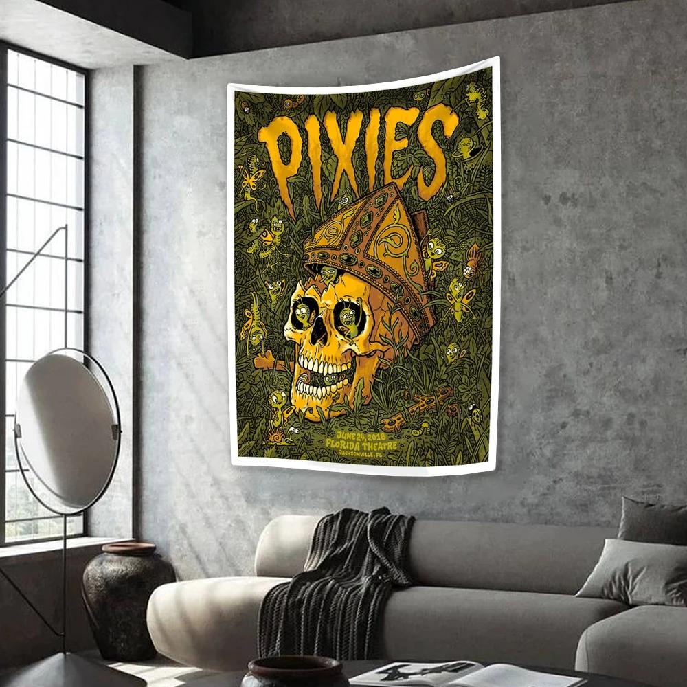 Гобелен Альтернативной Рок-Группы Pixies Украшение для Дома Большой Тканевый Настенный Декор Фон для Вечеринки в Общежитии Декор для Концерта