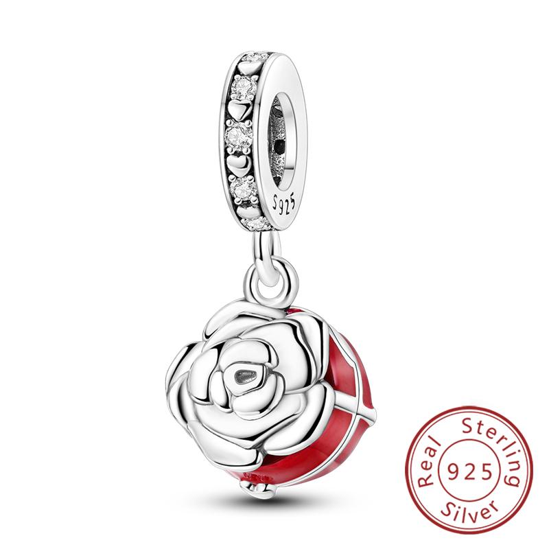 Оригинальный медный шарм-бусина Сердце Влюбленные День святого Валентина Шарм Подходит для браслета-шарма Подвеска Женские украшения Подарок