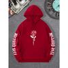 Rose Artistic Letter Printed Hoodies Casual Street Women Sweatshirts Comfortable Pullover Crewneck Loose Female Clothes