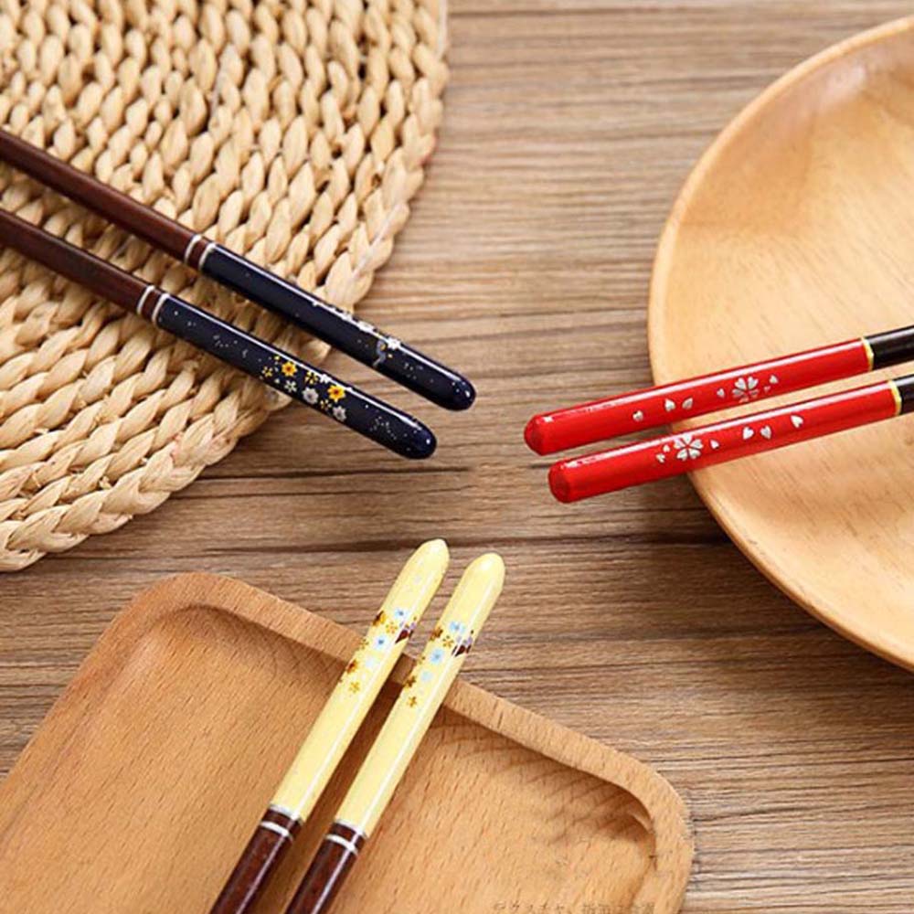Restaurant Cherry Pattern Home Cooking Dinnerware Sushi Chopsticks Wooden Chopsticks Tableware