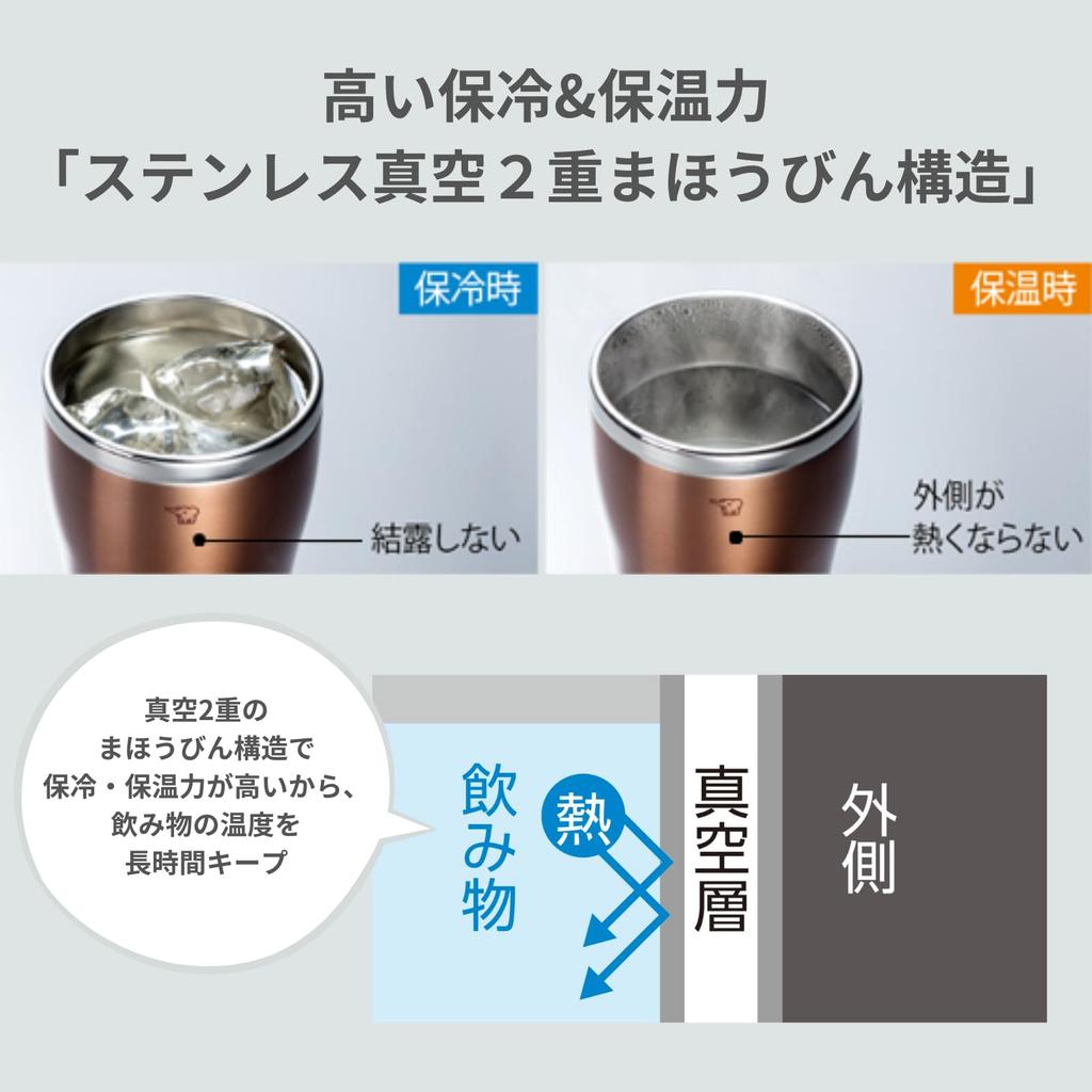 [Recommended for Hot Water] Zojirushi Mahobin Stainless Steel Tumbler Mug