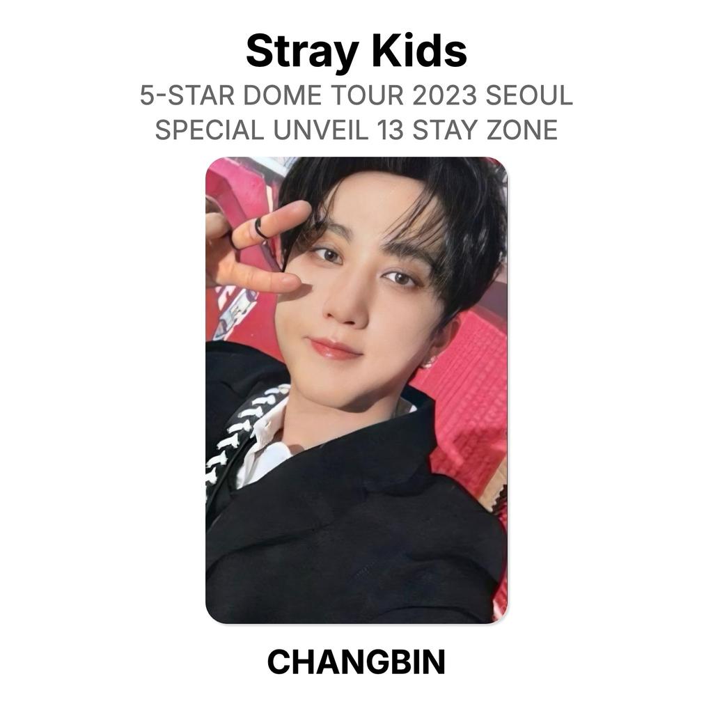 Stray Kids 5-ЗВЕЗДНЫЙ КУПОЛЬНЫЙ ТУР 2023 СЕУЛ СПЕЦИАЛЬНОЕ РАСКРЫТИЕ 13 ЗОНА ПРЕБЫВАНИЯ Официальная фотокарточка