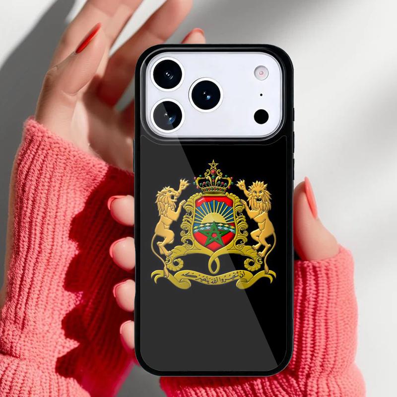 Maroc Morocco Flag Coat Of Arms soft Phone Case for iPhone 17 16 15 14 13 Pro Max Back Cover for 12 11 Pro Coque