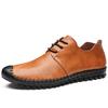 Italian Casual Men's Soft Genuine Leather Shoes Fashionable Minimalist Style Office Driving Outdoor Leisure Business Brown
