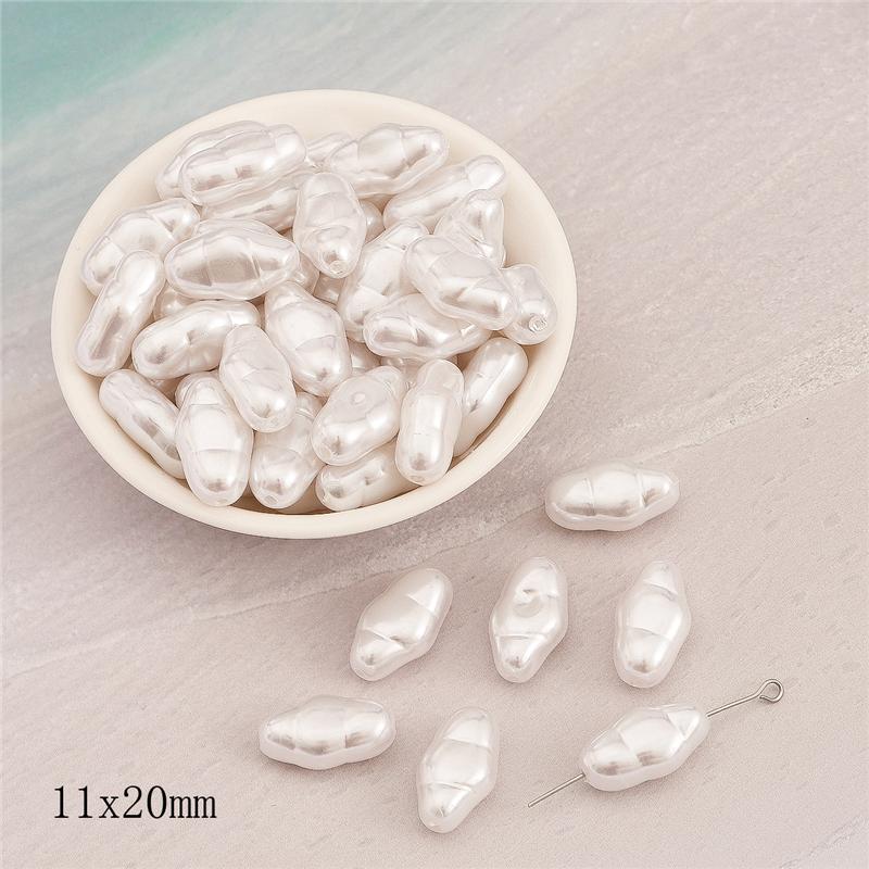 Геометрическая форма имитация жемчуга из АБС-пластика, бусины с прямым отверстием, браслет «сделай сам», ювелирные аксессуары