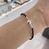 S925 Silver Ball Ball Pearl Black Agate Bracelet