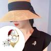1PC Skiing Lovely Rhinestone Women Snowman Brooches Exquisite Christmas Shining Broom Cute Snowflake