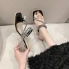 Fashion Toe Ring 2024 Summer Women's Slippers Fashion Toe Ring Daily Party Women Sandals Crystal Diamond Sexy Style Crystal Diamond