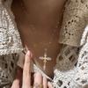 Винтажное Антикварное Высококачественное Колье-Крест Ирис, Инкрустированное Матовыми Бриллиантами, Уникальная Подвеска, Элегантная и Нежная Цепочка