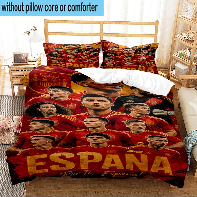 3PCS Spain's Ya-mal Celebration Bedding Set,Including 1pc Duvet Cover And 2pcs Pillowcases Perfect for Bedroom, Dormitory, Fan Christmas gift