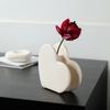 Ceramic Heart-shaped Vase Love Flower Vase Flower Arrangement Accessories Ceramic Handicrafts Red Heart Shape Home Decoration