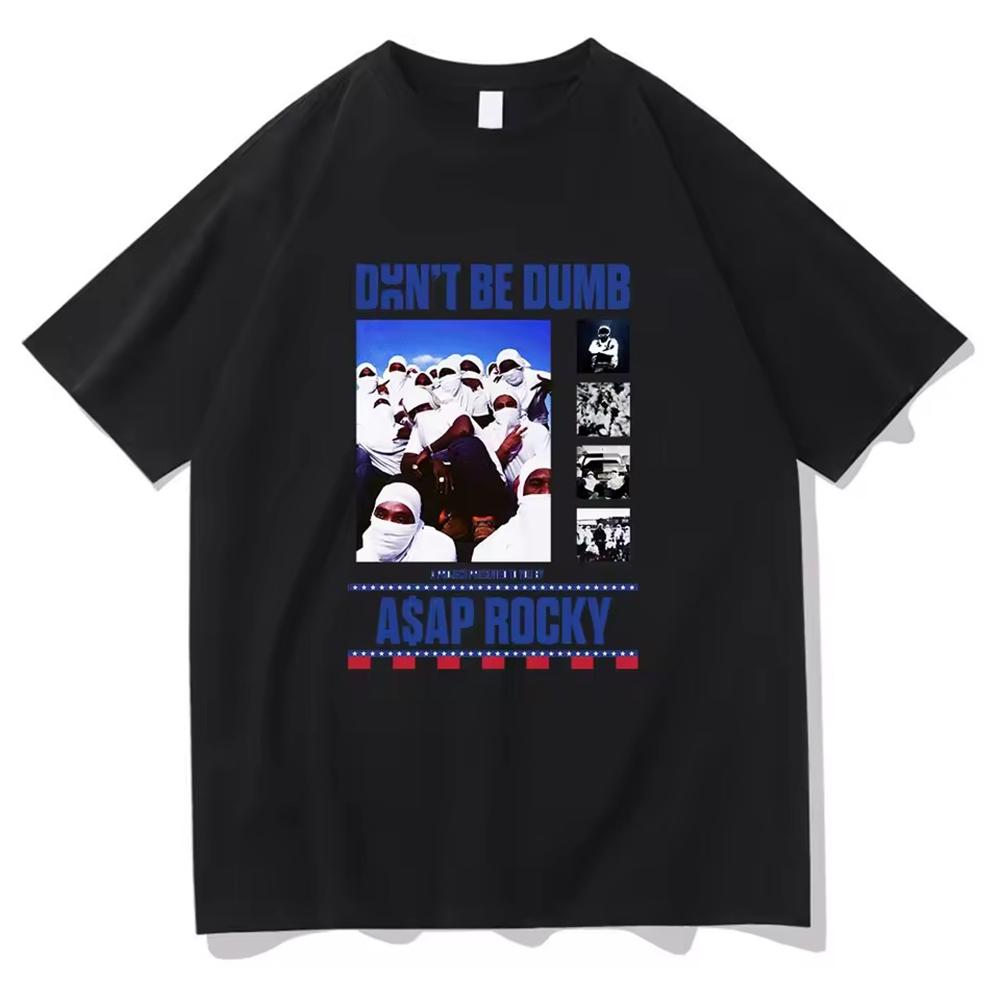 Asap Rocky Dont Be Dumb Unisex Clothing Tee Shirt Homme New In Top Tees Short Sleeve Round Neck Printing Pullover Tshirts