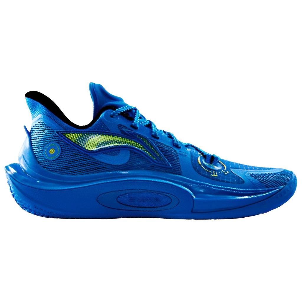 Li Ning SONIC 11 'Холодный Огонь' Амортизирующие Скользкие Устойчивые к истиранию Низкие Баскетбольные Кроссовки Мужские Синие ABAT021-8
