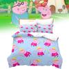 Kids 3d Cartoon Crown Pig Duvet Cover Pillowcase Single Double Set Bedding