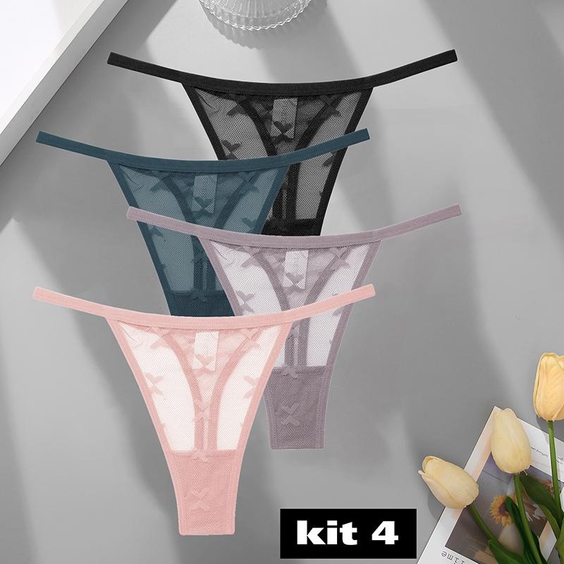 Комплект из 7 кружевных трусиков-стрингов, женские трусики-стринги с цветочным принтом, S-XL, женское нижнее белье для девочек, прозрачное нижнее белье