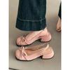 Bow Thick-soled Thick-heeled Mary Jane Shoes Women's New Bag Head Rear Empty Sandals Light-mouth Single Shoes